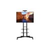 Yaheetech Mobile TV Stand on Wheels with 3-Tier Tray, Portable TV Cart with VESA Bracket Mount for 32 to 75 inch Plasma/LCD/LED Home Display Trolley