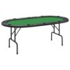 (green) vidaXL 10-Player Folding Poker Table 206x106x75 cm Game Poker Table Blue/Green
