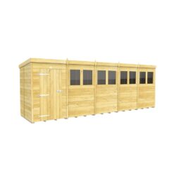 (5ft x 20ft Single Door With Windows) Pent Shed 5ft x 20ft Fast & Free 2-5 Days Nationwide Delivery