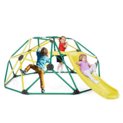 8FT Dome Climber Kids Toddler Climbing Frame w/ Slide & MetaL Structure