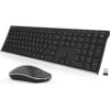 Arteck 2.4G Wireless Keyboard and Mouse Combo Stainless Steel Ultra Slim Full Size Keyboard Keyboard and Ergonomic Mice for Computer Desktop PC Laptop