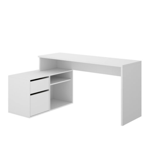 Breina 139cm W Rectangle Computer Desk with and Cabinet