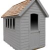 Forest Garden Overlap Retreat Shed - 8x5ft, Grey, Installed