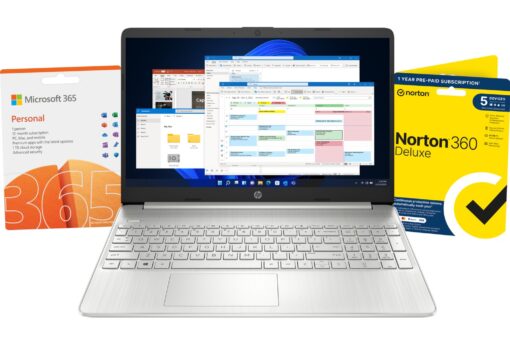 HP 15.6in i5 8GB 256GB Laptop -Silver + Microsoft 365 Bundle