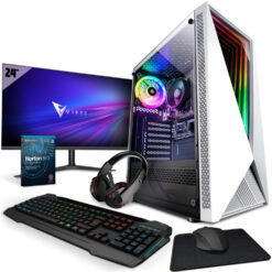 ( I-16 | AMD Ryzen 3200G | Vega 8 | 16GB RAM | 1TB HDD | 240GB SSD | Win 11 | WiFi | 24" Monitor Bundle ) Vibox I Gaming PC