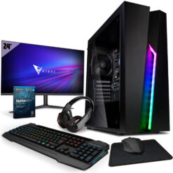 ( I-32 | AMD Ryzen 3200G | Vega 8 | 16GB RAM | 1TB HDD | 240GB SSD | Win 11 | WiFi | 24" Monitor Bundle ) Vibox I Gaming PC