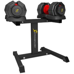 Strongology Urban25 Red Adjustable Dumbbell Pair with Free Durable Steel Adjustable Urban25 Dumbbell Floor Stand