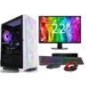 (WHITE LUNA, FULLSET UP ( 22" MONITOR)) GAMING PC BUNDLE : INTELCORE i3/ 16GB RAM/ 1TB +128GB SSD/ GT730 2GB/ WINDOWS 10/ WHITE LUNA