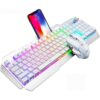 Wireless Gaming Keyboard and Mouse Set, 2.4G Rechargeable 4800mAh Large Capacity, 16 RGB LED Backlit with Knob Contorl, Mechanical Feel Keyboard,