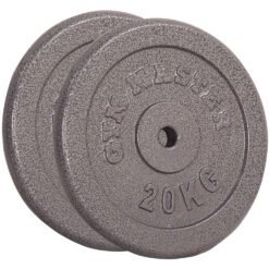 (2 x 20 kg) GYM MASTER Pair Standard Weight Plates 1" Cast Iron 1.25-20KG Barbell Dumbbell