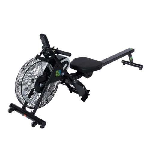 Air Rowing Machine for Home Use Foldable with Roller Wheels Compact Rower with Bluetooth