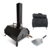 Belfry Kitchen Outdoor Wood Fired Pizza Oven With Ceramic Pizza Stone, Built-in Thermometer, Pizza Paddle & Rain Cover