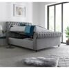 (Double) Osborne Grey Velvet Chesterfield Ottoman Bed