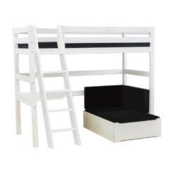 European Single (90 x 200cm) High Sleeper Loft Bed Bed with Built-in-Desk by Hoppekids