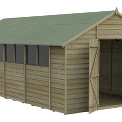 Forest 4Life Overlap Pressure Treated Apex Shed - 10 x 20ft