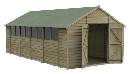 Forest 4Life Overlap Pressure Treated Apex Shed - 10 x 20ft