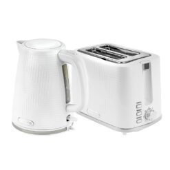 Geepas 1.7L 3KW Cordless Electric Kettle, 900W 2 Slice Bread Toaster Combo Set Premium Design, Grey