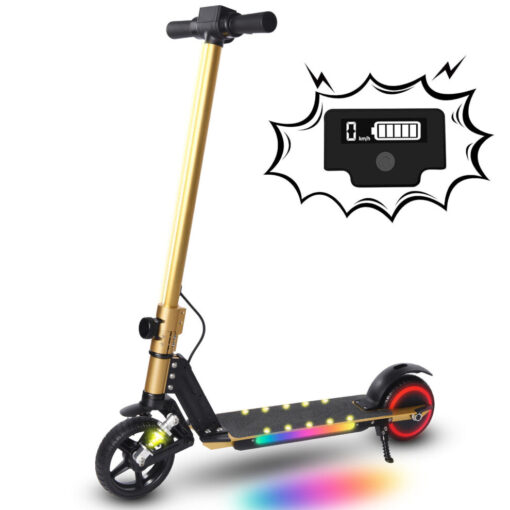 (Gold) Electric Scooters For Kids and Teenagers, Folding E-Scooter With Shock Absorption, 14km/h