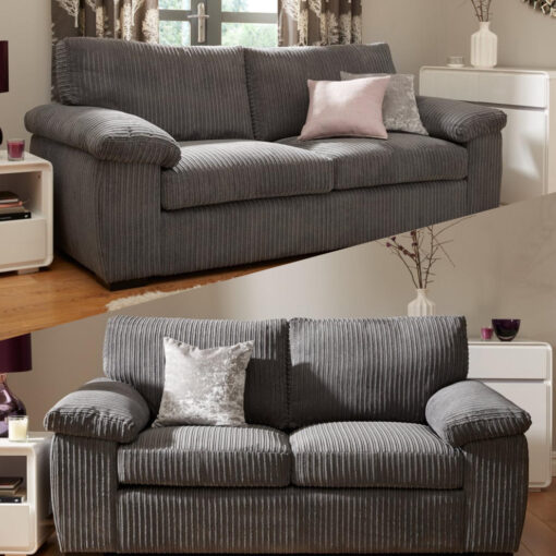 (Grey) COLLINGDALE Corduroy 3 Plus 2 Sofa Set