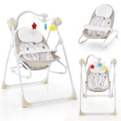 Portable Baby Swing Foldable Baby Swing w/ Remote Control Baby Rocker