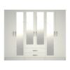 Ready assembled Classic 6 Door 4 Mirror Wardrobe White