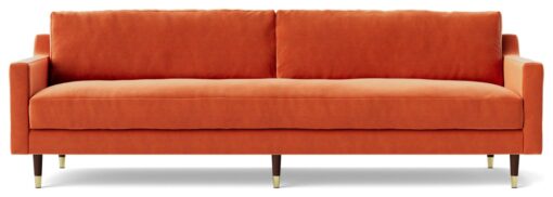 Swoon Rieti Velvet 4 Seater Sofa - Burnt Orange