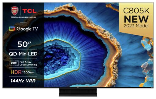 TCL 50 Inch 50C805K Mini-LED 4K Ultra HD HDR Smart TV