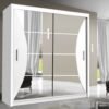 (White, 203 cm ) California Stylish mirror Door wardrobe