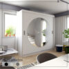 (White, 203cm) MN Furniture Rio Modern Mirrored Sliding Wardrobe