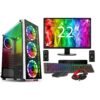 (i7, FULL SETUP) White Raider Gaming Intel Quad Core i7 16GB RAM 1TB HDD & 128GB SSD PC Bundle & Speakers