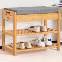 2 Tier Shoe Storage Bench With Cushioned Seat & Storage Drawer Living Room Hallway Furniture