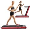 2- in-1 Folding Treadmill Under Desk Walking Treadmill Running Machine