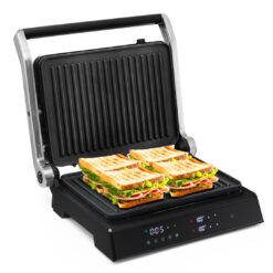 3-in-1 Electric Panini Press Grill 4-slice Sandwich Maker Non-stick Coated Plate