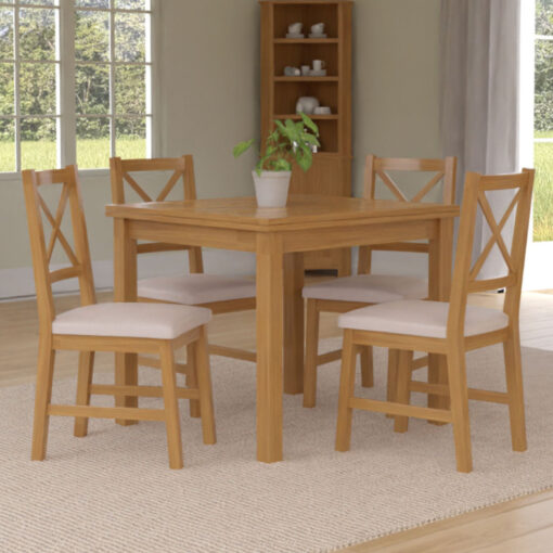 6 - Person Drop Leaf Solid Oak Dining Set