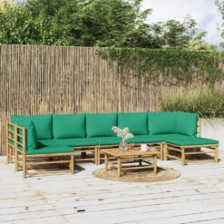 Aashild Bamboo Wicker Seating Group with Cushions
