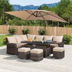 Alexy All Weather Wicker/Rattan 9 - Person Seating Group with Cushions