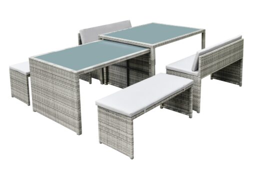 Argos Home 8 Seater Space Saving Rattan Effect Patio Set