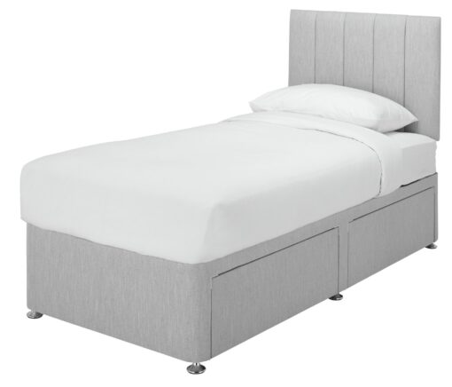 Argos Home Bircham Memory 2 Drawer Single Divan - Light Grey