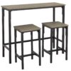 Argos Home Bolitzo Bar Set & 2 Stools - Oak & Black