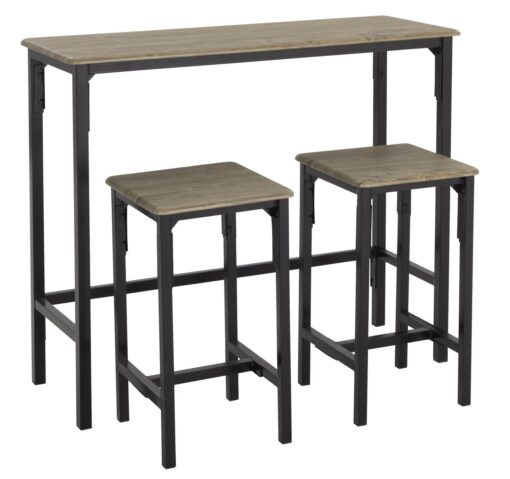 Argos Home Bolitzo Bar Set & 2 Stools - Oak & Black