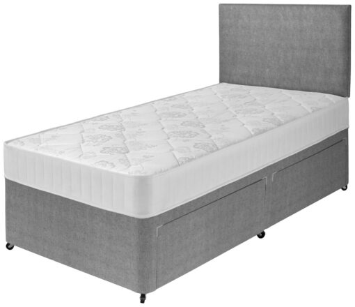 Argos Home Elmdon Single Comfort 2 Drawer Divan Bed - Grey