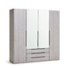 Argos Home Hallingford 4 Door 3 Drawer Wardrobe - Grey Oak