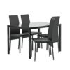 Argos Home Lido Glass Dining Table & 4 Black Chairs