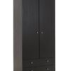 Argos Home Malibu 2 Door 2 Drawer Wardrobe -Black Oak Effect