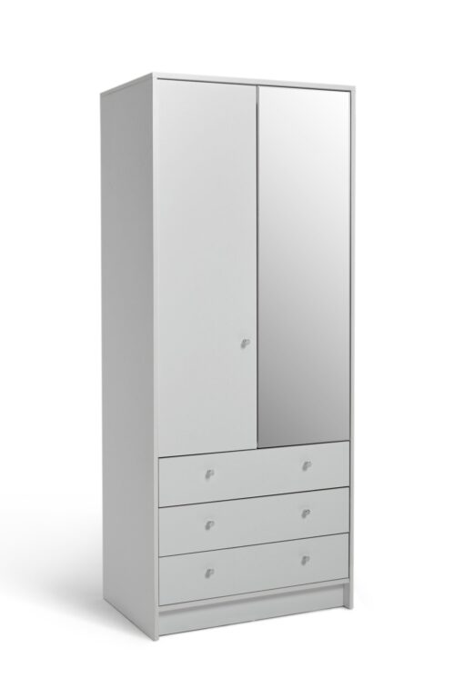 Argos Home Malibu 2 Door 3 Drawer Mirror Wardrobe - White