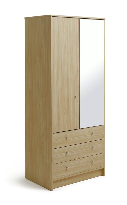 Argos Home Malibu 2 Door 3 Drawer Wardrobe - Beech Effect