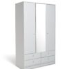 Argos Home Malibu 3 Door 4 Drawer Mirror Wardrobe - White