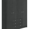 Argos Home Malibu 4 Door 3 Drawer Wardrobe - Black Oak Eff