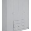 Argos Home Malibu 4 Door 3 Drawer Wardrobe - Grey