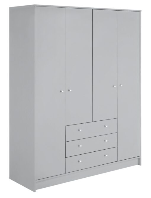 Argos Home Malibu 4 Door 3 Drawer Wardrobe - Grey